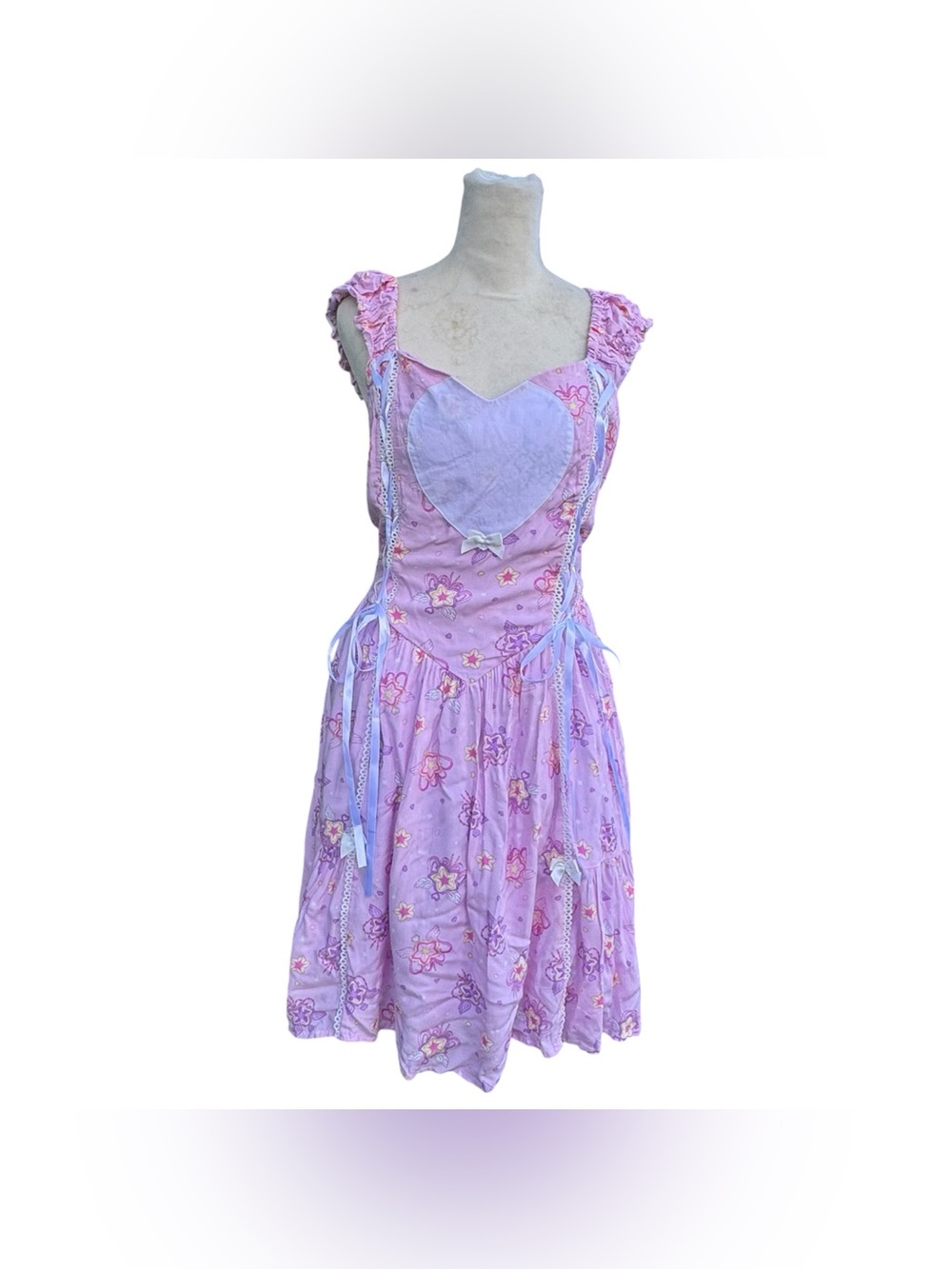 Sweet Society Pink Kawaii Cutecore Magical Girl Bow Ribbon Girly Dress Large